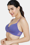 Zivame Beautiful Basics Padded Non Wired 3/4th Coverage T-Shirt Bra - Purple Corallites — thumbnail 3